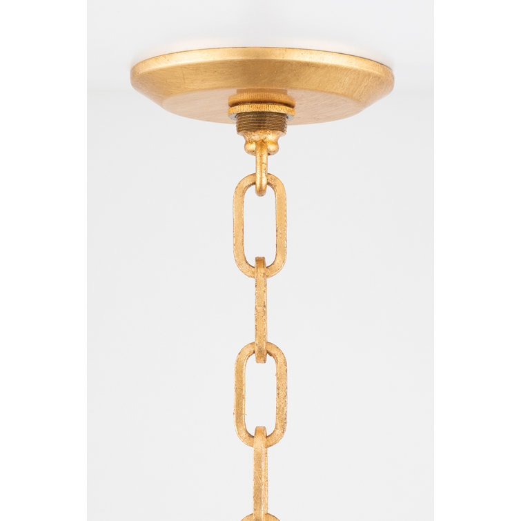 Paxton Gold Leaf & Black 4-Light Linen Shade Pendant