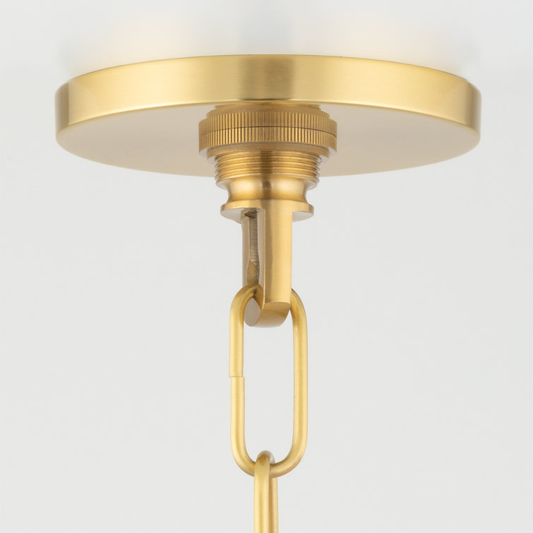 Aged Brass 8-Light Candle Style Metal Chandelier