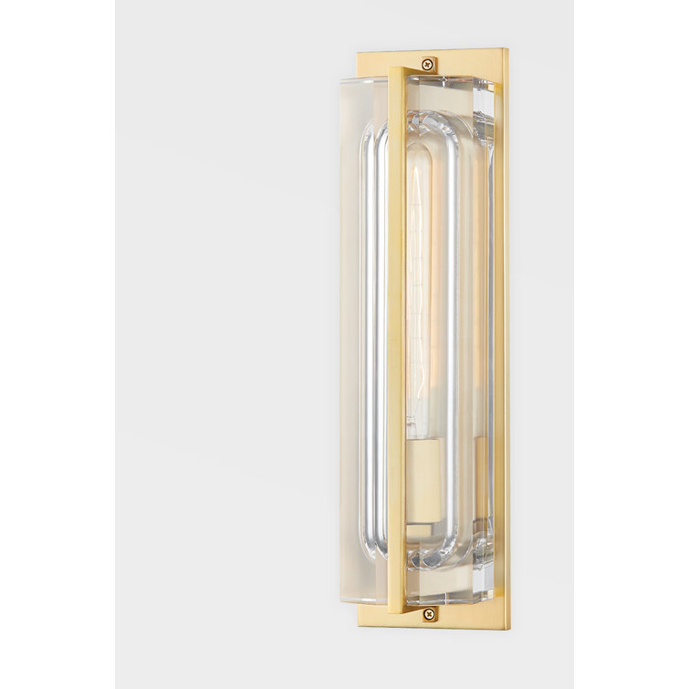 Hawkins Aged Brass Dimmable Glass Tube Wall Sconce