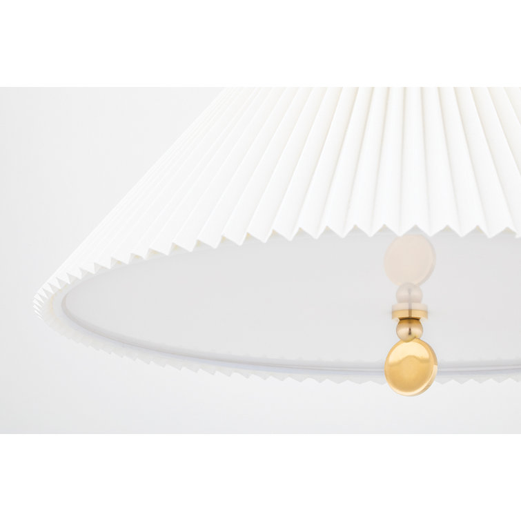 Dorset Aged Brass and Cream Linen 1-Light Adjustable Floor Lamp