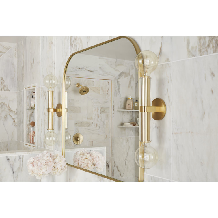 Sleek Transitional 24.75" Silver Nickel Dimmable Wall Sconce
