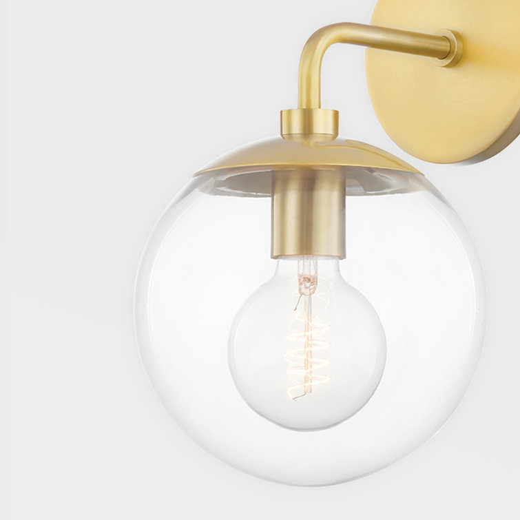 Meadow Aged Brass 1-Light Outdoor Wall Sconce with Clear Glass Shade