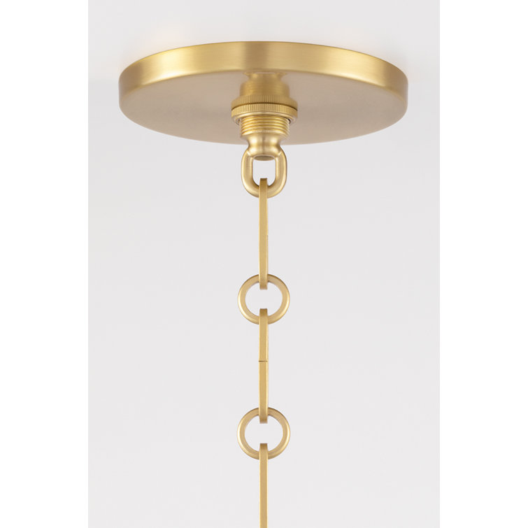 Eldridge Contemporary Aged Brass 1-Light Incandescent Pendant with Conical Glass Shade