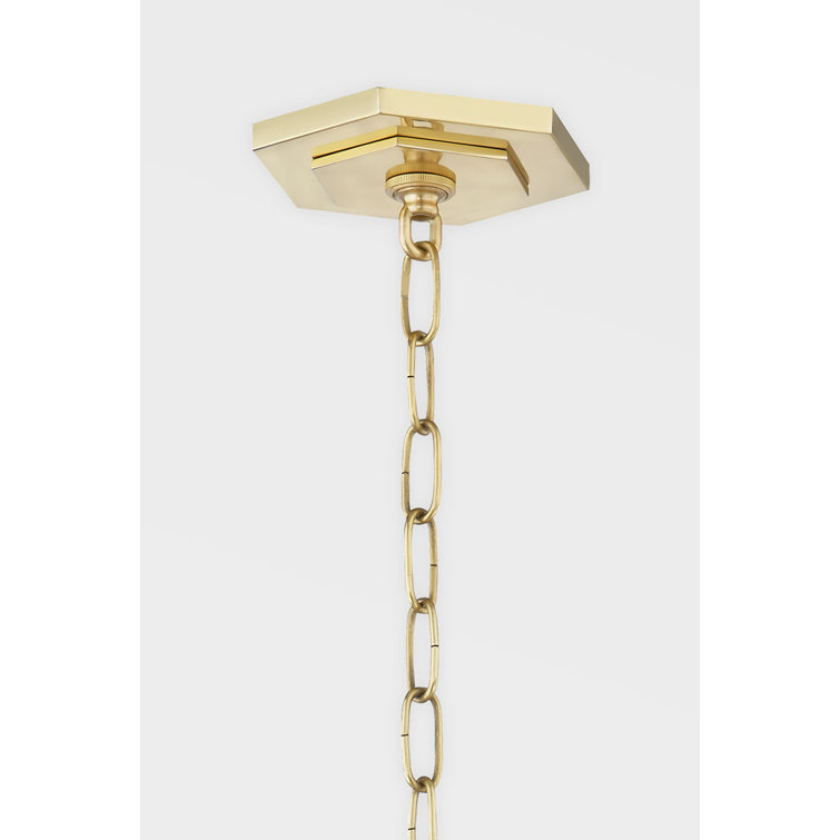 Flatbush 6-Light Aged Brass Large Pendant for Indoor/Outdoor