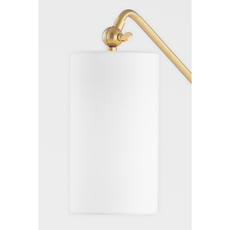 Elegant Aged Brass Dimmable Cylinder Sconce with Adjustable Arm