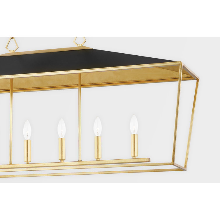 Paxton Gold Leaf & Black 6-Light Modern Island Chandelier