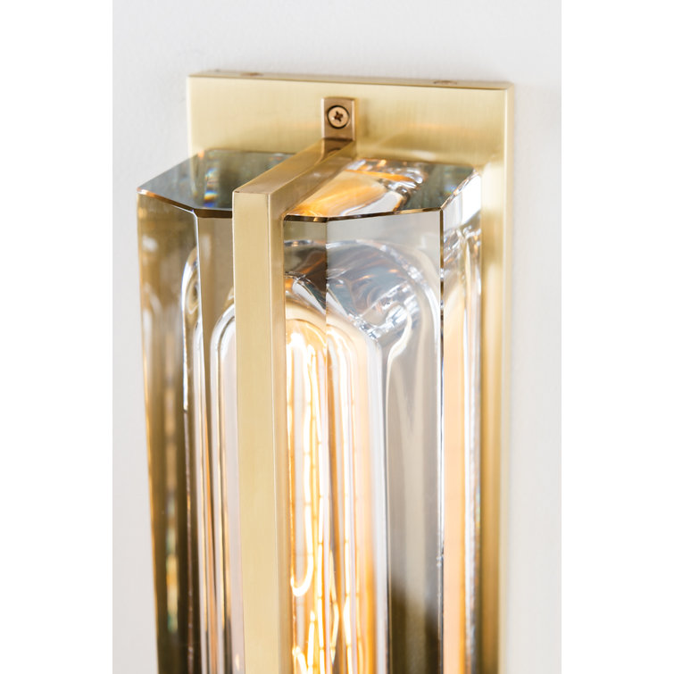Hawkins Aged Brass Dimmable Glass Tube Wall Sconce