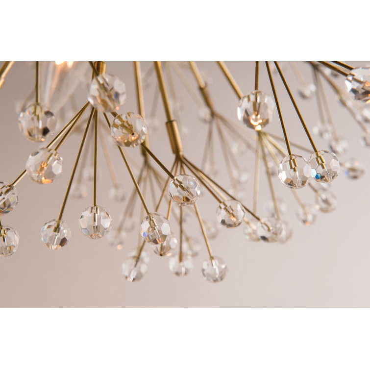 Aged Brass Elegance 16-Light Chandelier with Faceted K9 Crystal