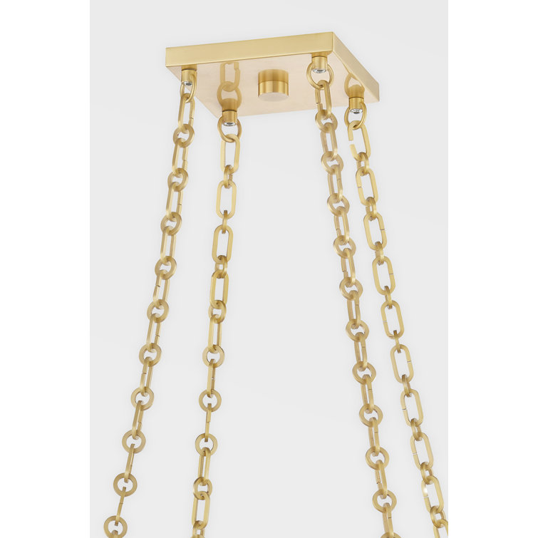Catskill Aged Brass 8-Light Cage Lantern Pendant