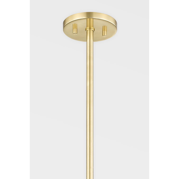 Aged Brass Mini Plug-in Cone Glass Chandelier