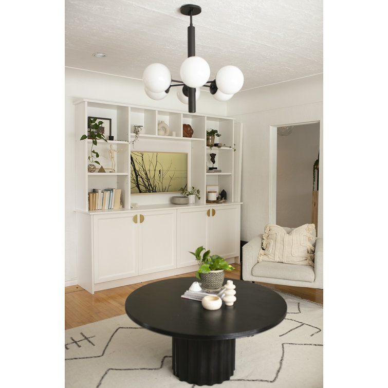 Stella Old Bronze 6-Light Globe Chandelier with Opal Glass Shade