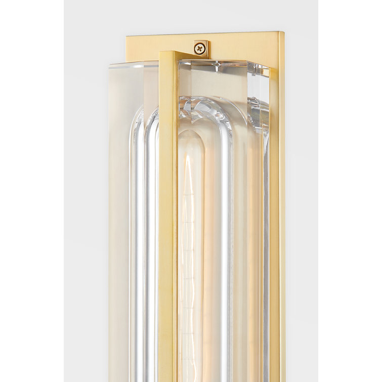 Hawkins Aged Brass Dimmable Glass Tube Wall Sconce