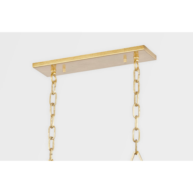 Paxton Gold Leaf & Black 6-Light Modern Island Chandelier