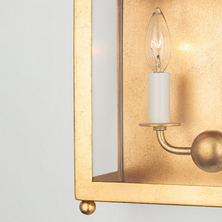 Vintage Gold Leaf 4-Light Glass Pendant