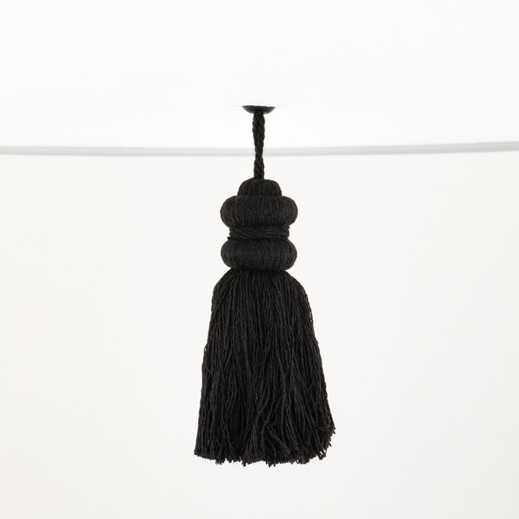Dolores Soft Black and Natural Cane 3-Light Drum Pendant