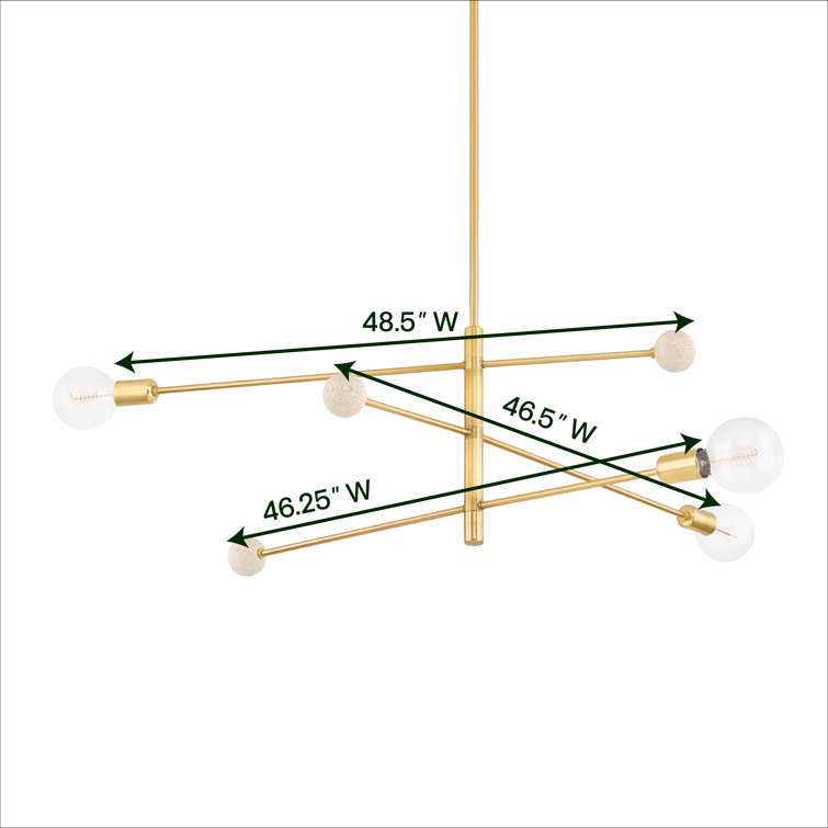 Slater Aged Brass 3-Light Sputnik Chandelier