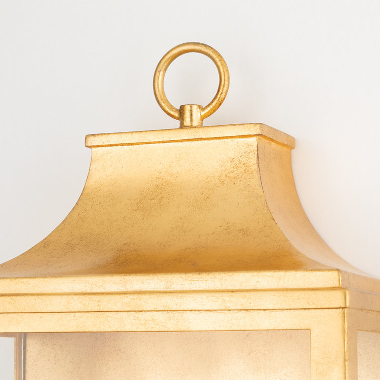 Vintage Gold Leaf 4-Light Glass Pendant