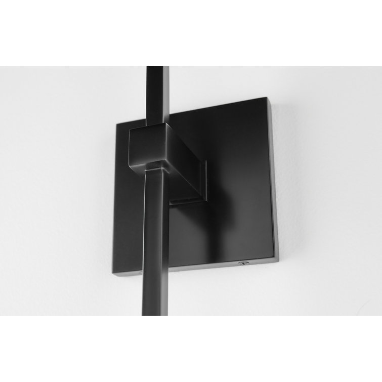 Black and Gold Dimmable Wall Sconce with Opal Glass Globe