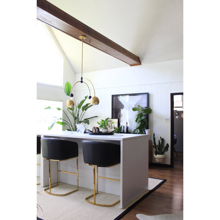 Willow Arced Sputnik 2-Light Chandelier in Aged Brass and Black