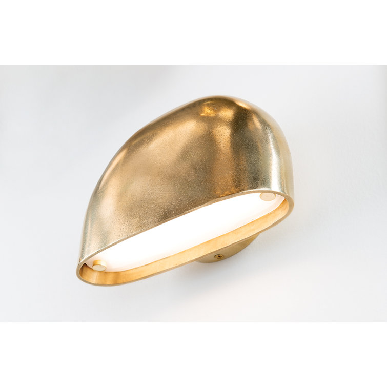 Elegant Aged Brass LED Wall Sconce, Dimmable Direct-Wired