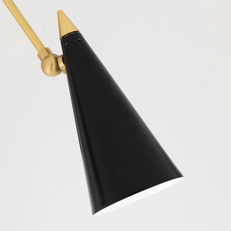 Aged Brass and Black 18'' LED Semi-Flush Mount Light