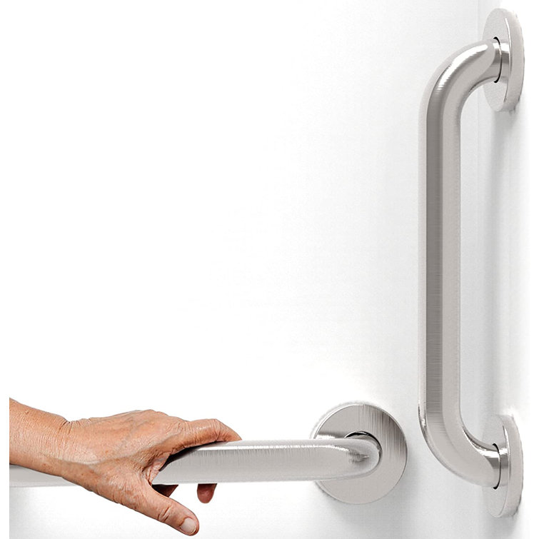Silver Stainless Steel Bathroom Safety Handrail 15.2"