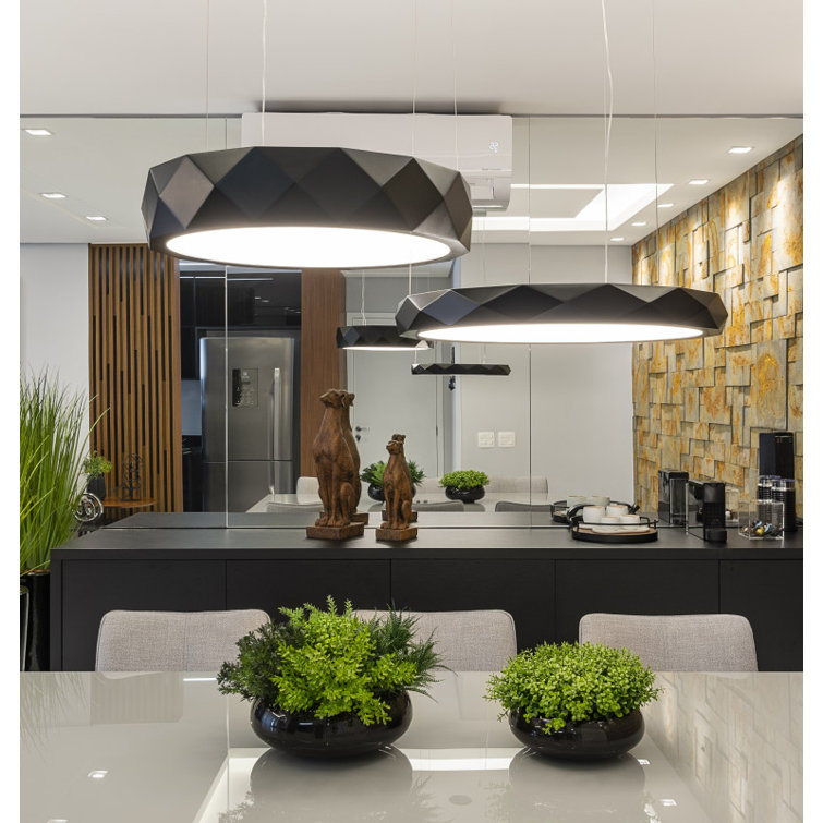 Maple Wood Contemporary LED Drum Pendant Light