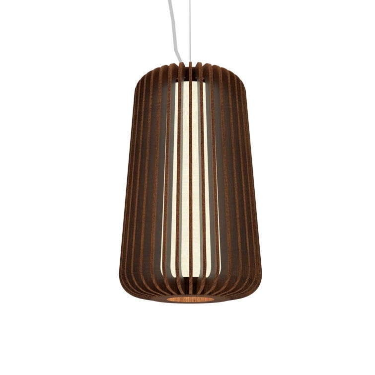 Imbuia Brown Wood Veneer LED Pendant Light