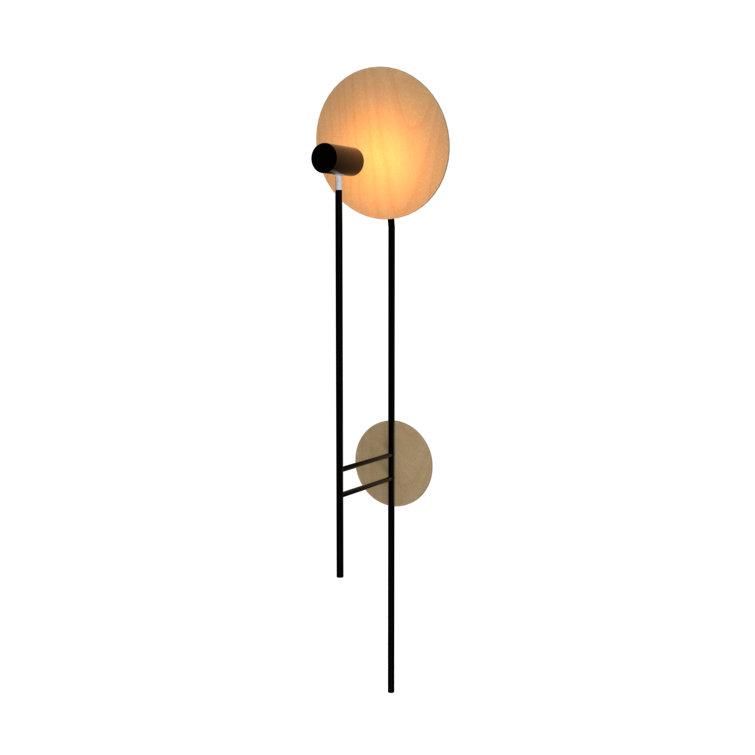 Maple and Black Modern Direct Wired Wall Sconce
