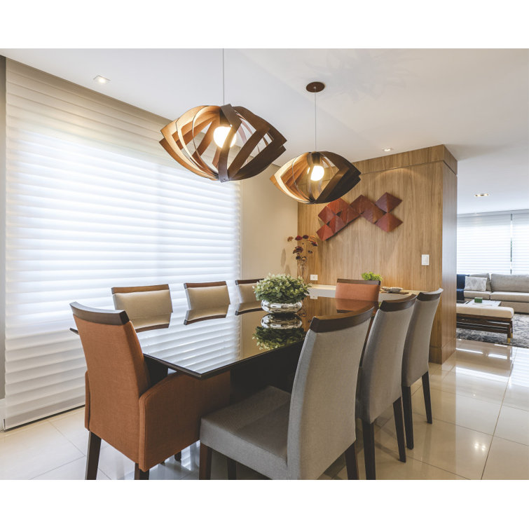 American Walnut Geometric Pendant Light with LED