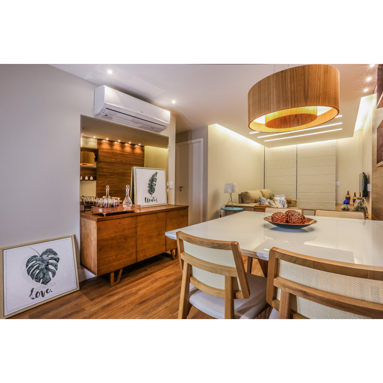 Louro Freijo LED Drum Pendant Light in American Walnut