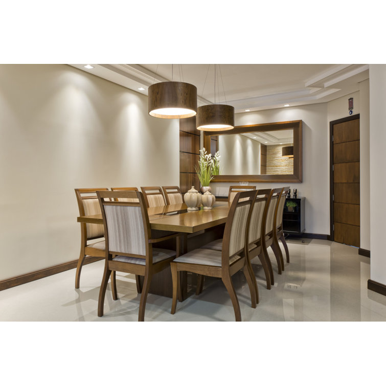 American Walnut Drum Chandelier with Black Finish