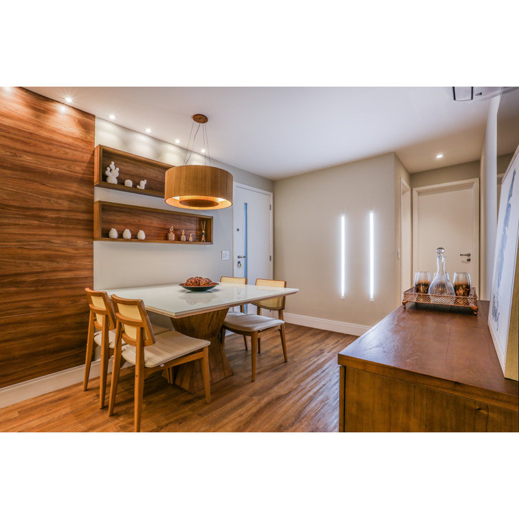 Louro Freijo LED Drum Pendant Light in American Walnut