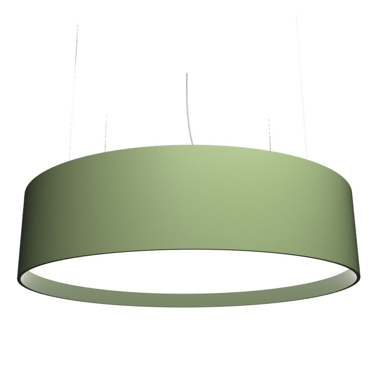 American Walnut LED Drum Pendant Light with White Acrylic Diffuser