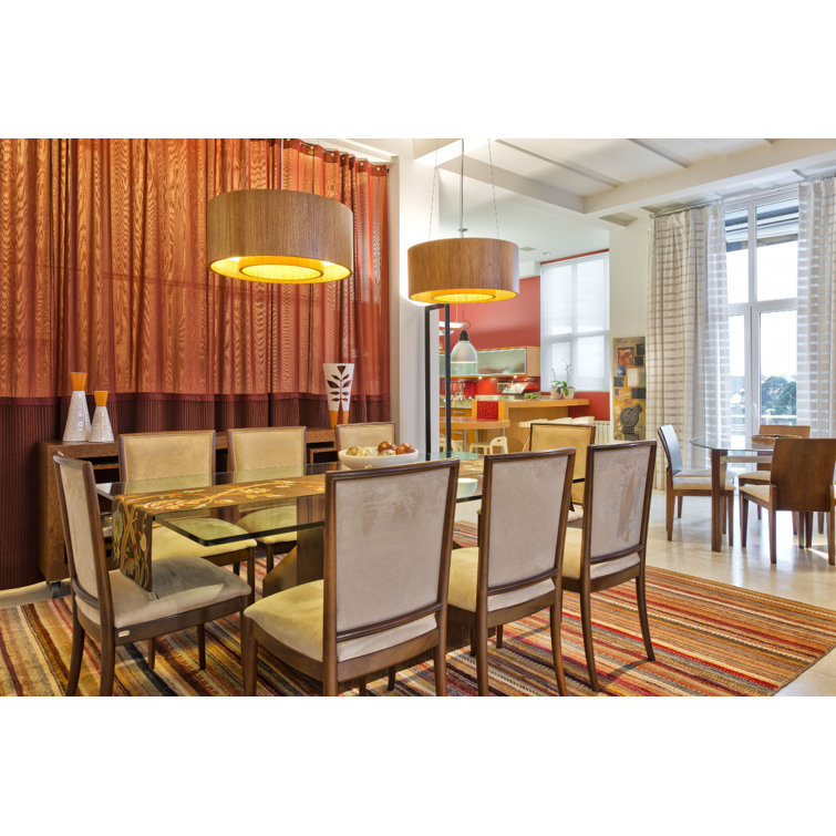 Louro Freijo LED Drum Pendant Light in American Walnut