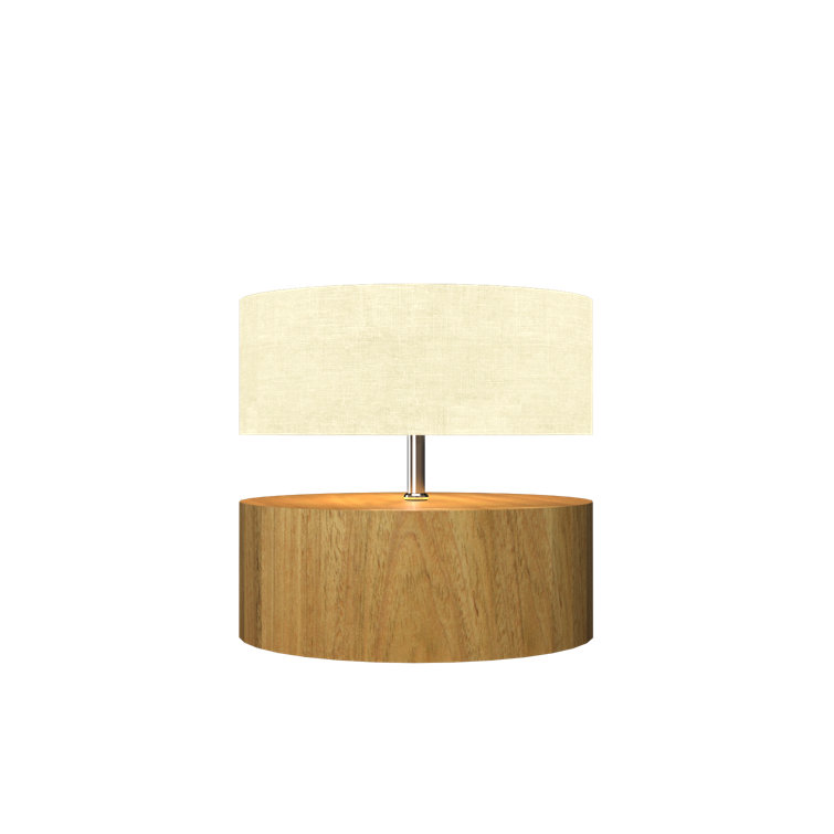 Natural Wood Veneer Cylindrical Table Lamp