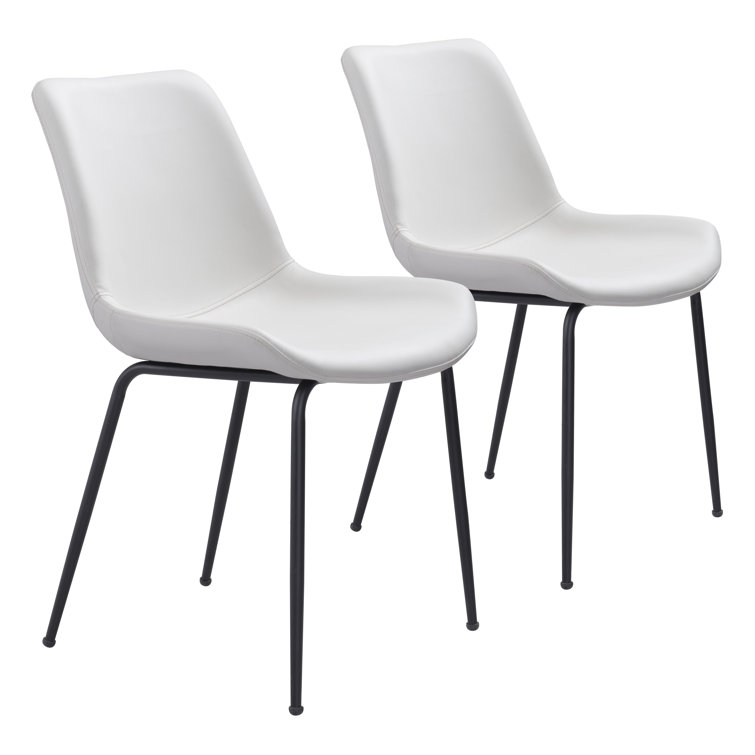 Deeter Contemporary White Faux Leather Side Chair
