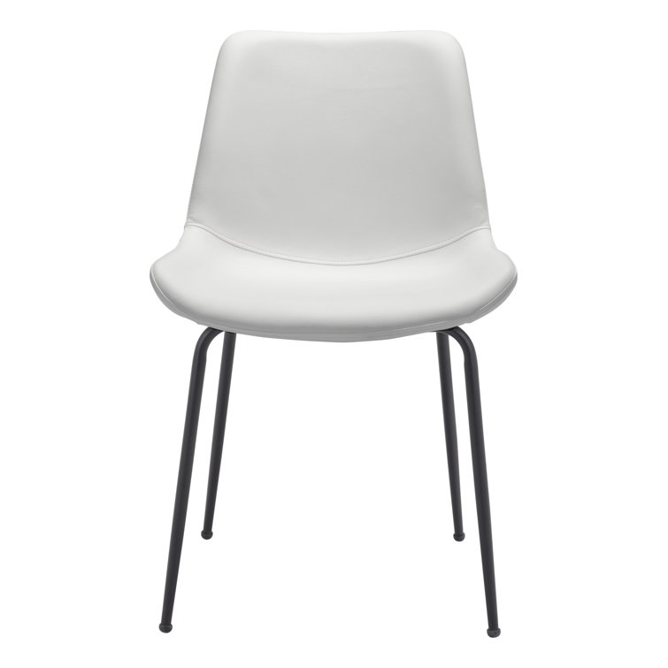 Deeter Contemporary White Faux Leather Side Chair