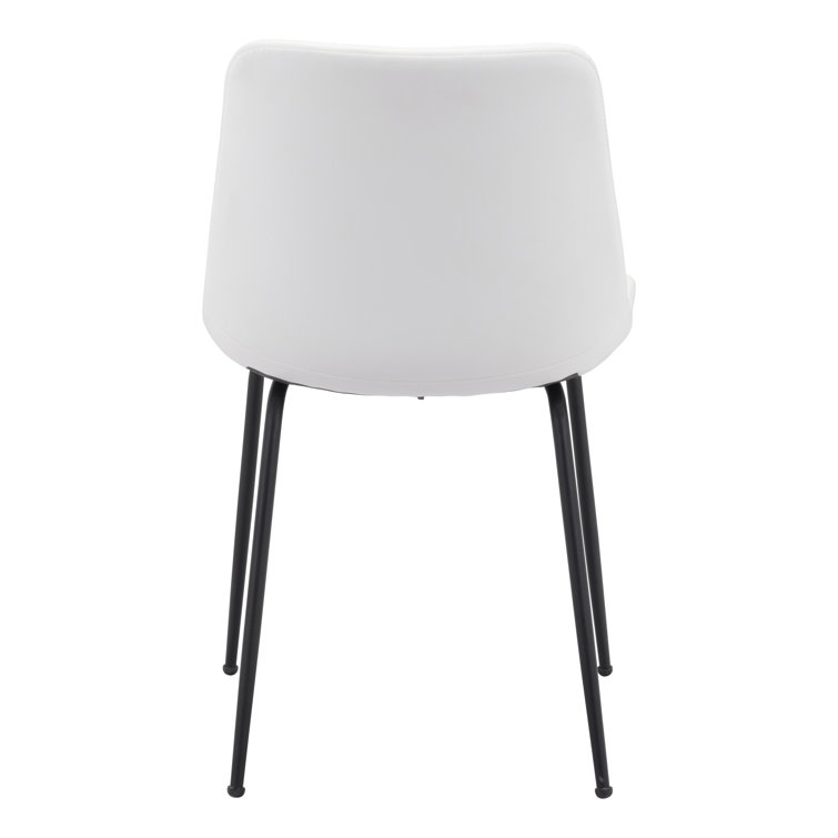 Deeter Contemporary White Faux Leather Side Chair