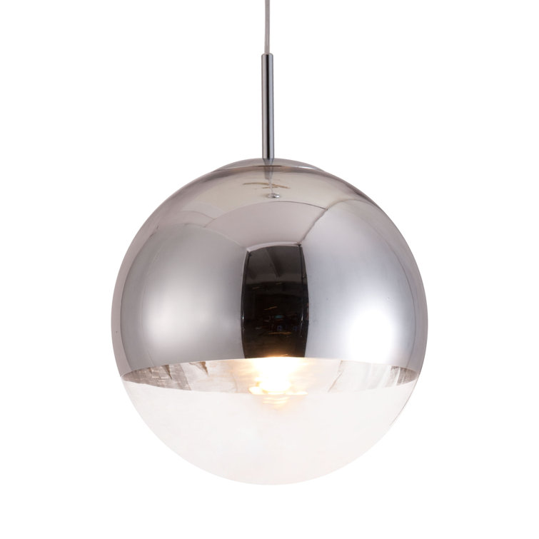 Kinetic Chrome Globe Ceiling Lamp with Adjustable Height