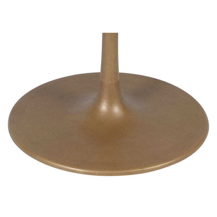 Black Marble and Gold Pedestal Round Dining Table
