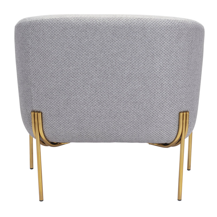 Gray and Gold Curved Modern Accent Chair