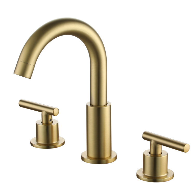 Brushed Gold 8-Inch Widespread 2-Handle Bathroom Faucet