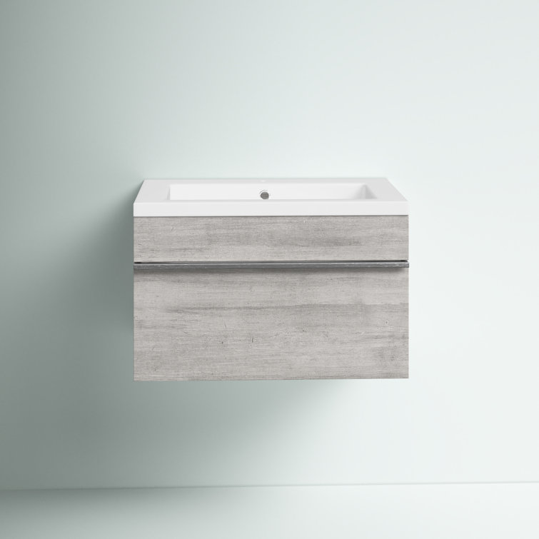Arlie 24'' Single Sink Bathroom Vanity with Cultured Marble Top