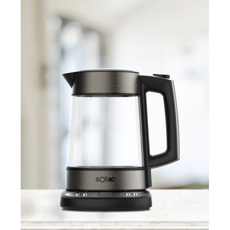 Solac Aroa 1.7 Quarts Glass and Stainless Steel Electric Kettle