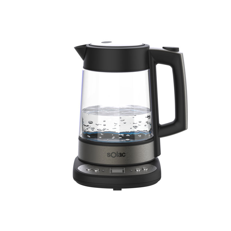 Solac Aroa 1.7 Quarts Glass and Stainless Steel Electric Kettle