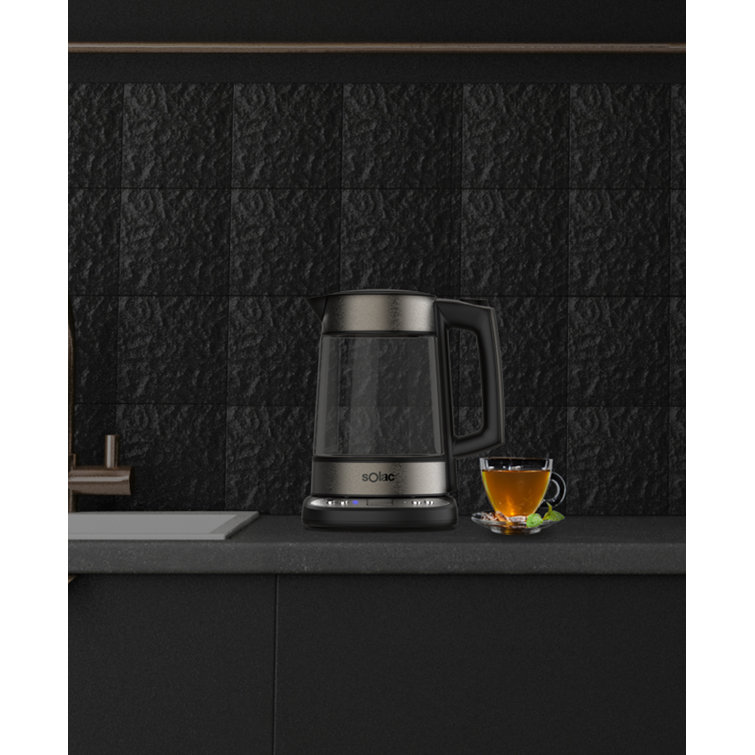 Solac Aroa 1.7 Quarts Glass and Stainless Steel Electric Kettle