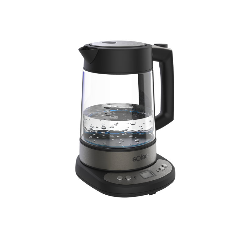 Solac Aroa 1.7 Quarts Glass and Stainless Steel Electric Kettle