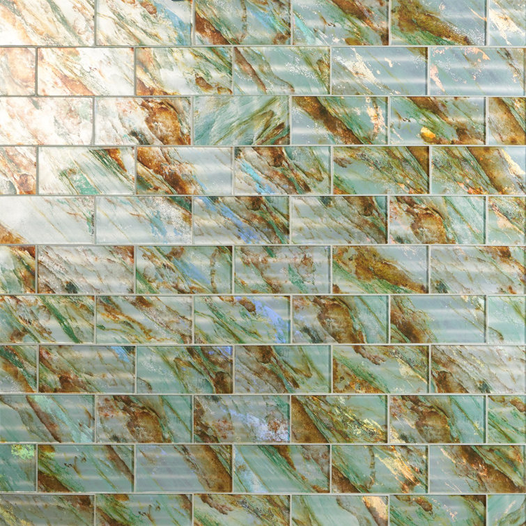 Astral Glass Emerald Polished Rectangular Wall Tile