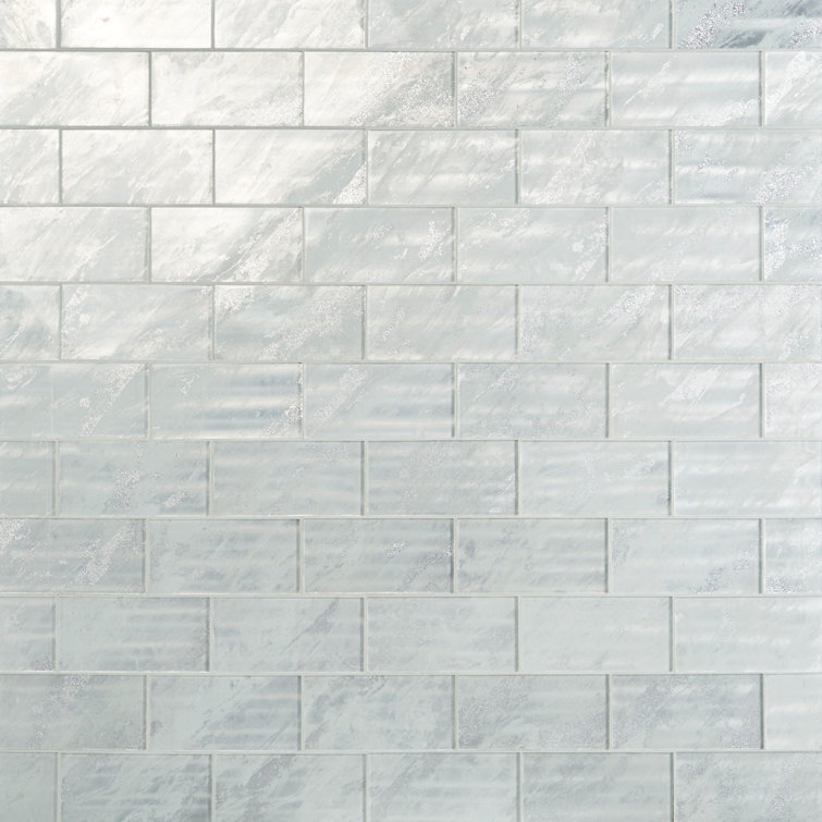 Astral Polished White Glass Rectangular Wall Tile